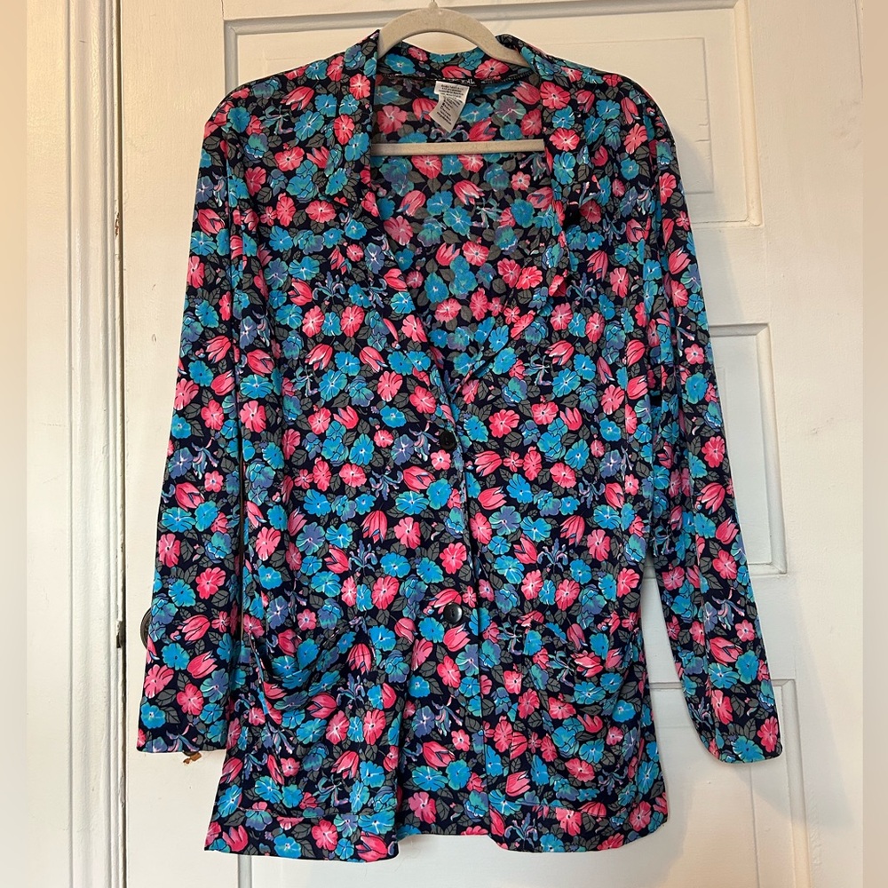 Goodbye Folk Upcycled Retro Floral Shacket Whimsy Vintage Maximalist Festival M